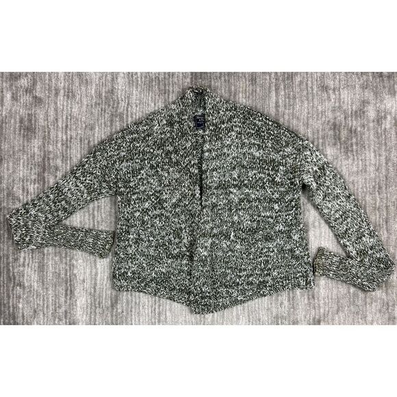 Abercrombie & Fitch Sweater Women Small Green White Open Front Loose Knit‎ - Picture 1 of 10